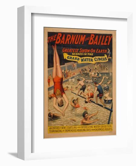 The Barnum and Bailey Greatest Show on Earth. Scenes in the Grand Water Circus, C. 1895-null-Framed Giclee Print