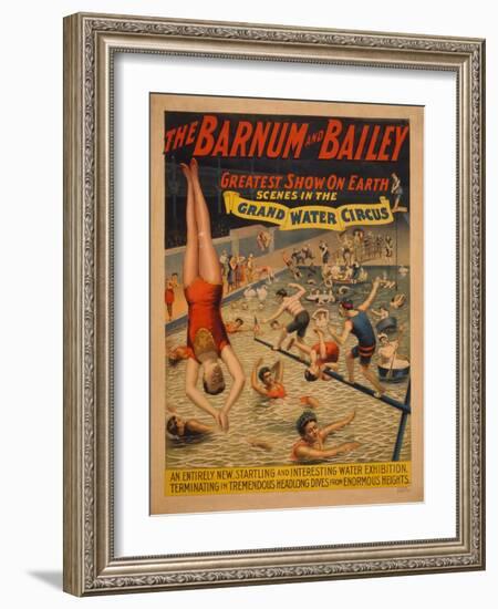 The Barnum and Bailey Greatest Show on Earth. Scenes in the Grand Water Circus, C. 1895-null-Framed Giclee Print