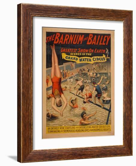 The Barnum and Bailey Greatest Show on Earth. Scenes in the Grand Water Circus, C. 1895-null-Framed Giclee Print