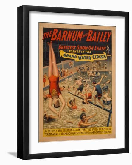 The Barnum and Bailey Greatest Show on Earth. Scenes in the Grand Water Circus, C. 1895-null-Framed Giclee Print