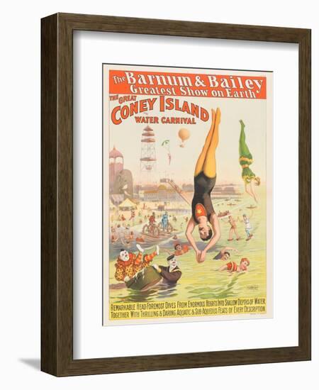 The Barnum and Bailey Greatest Show on Earth - the Great Coney Island Water Carnival, 1898--Framed Giclee Print