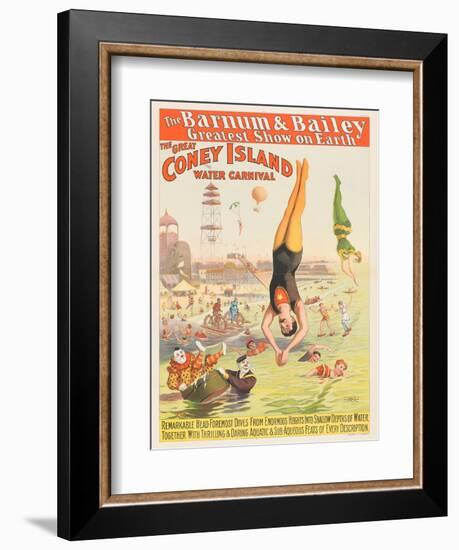 The Barnum and Bailey Greatest Show on Earth - the Great Coney Island Water Carnival, 1898--Framed Giclee Print