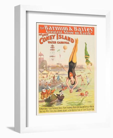 The Barnum and Bailey Greatest Show on Earth - the Great Coney Island Water Carnival, 1898--Framed Giclee Print