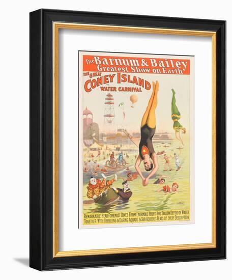 The Barnum and Bailey Greatest Show on Earth - the Great Coney Island Water Carnival, 1898--Framed Giclee Print