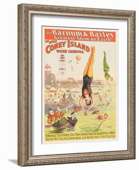 The Barnum and Bailey Greatest Show on Earth - the Great Coney Island Water Carnival, 1898-null-Framed Giclee Print