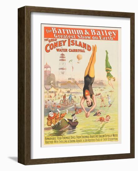 The Barnum and Bailey Greatest Show on Earth - the Great Coney Island Water Carnival, 1898-null-Framed Giclee Print