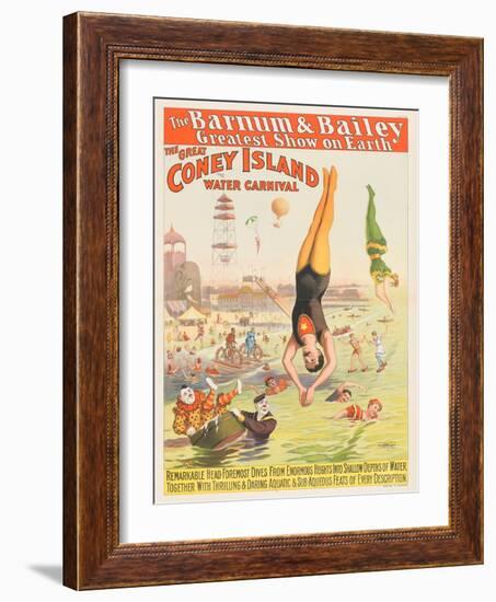 The Barnum and Bailey Greatest Show on Earth - the Great Coney Island Water Carnival, 1898-null-Framed Giclee Print