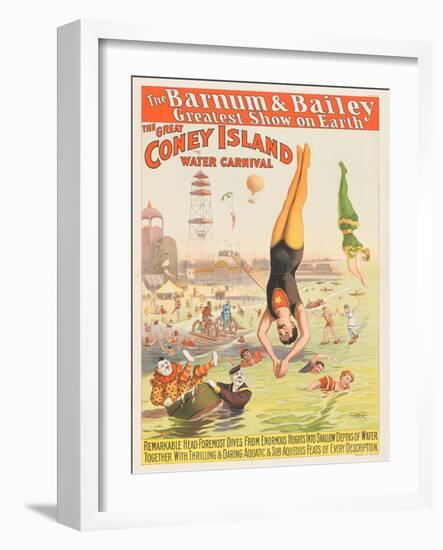 The Barnum and Bailey Greatest Show on Earth - the Great Coney Island Water Carnival, 1898-null-Framed Giclee Print