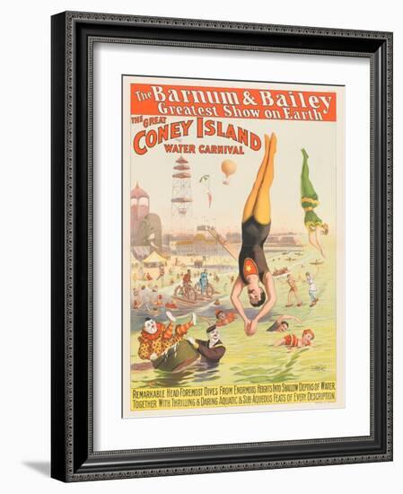 The Barnum and Bailey Greatest Show on Earth - the Great Coney Island Water Carnival, 1898-null-Framed Giclee Print