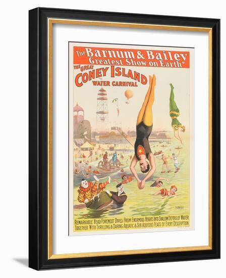 The Barnum and Bailey Greatest Show on Earth - the Great Coney Island Water Carnival, 1898-null-Framed Giclee Print