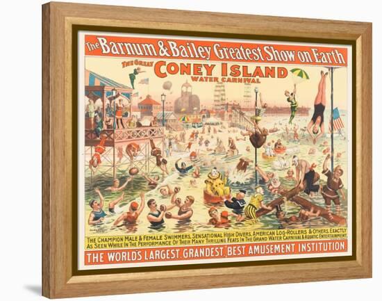 The Barnum and Bailey Greatest Show on Earth - the Great Coney Island Water Carnival, C.1898-null-Framed Premier Image Canvas