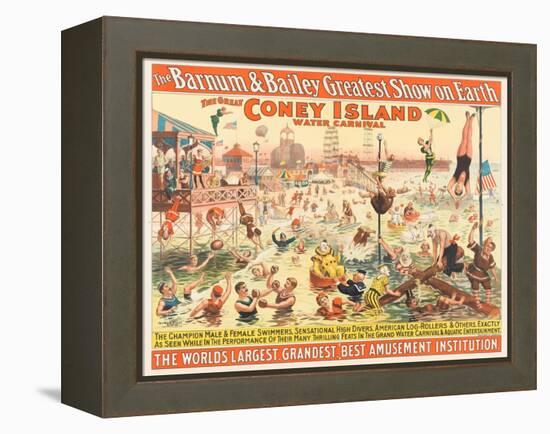 The Barnum and Bailey Greatest Show on Earth - the Great Coney Island Water Carnival, C.1898-null-Framed Premier Image Canvas