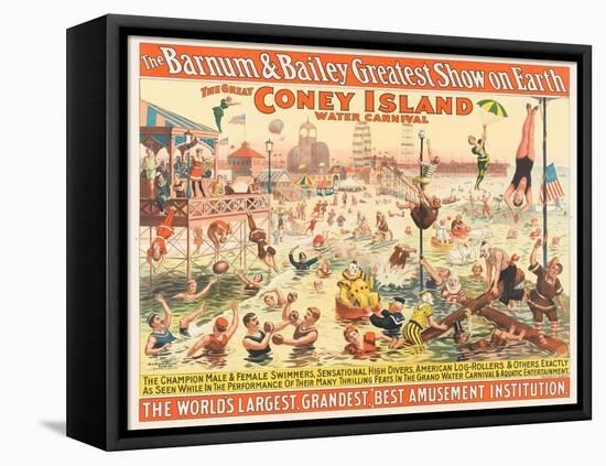 The Barnum and Bailey Greatest Show on Earth - the Great Coney Island Water Carnival, C.1898-null-Framed Premier Image Canvas