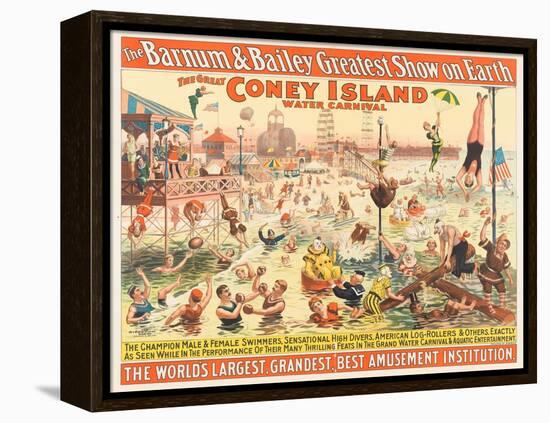 The Barnum and Bailey Greatest Show on Earth - the Great Coney Island Water Carnival, C.1898-null-Framed Premier Image Canvas