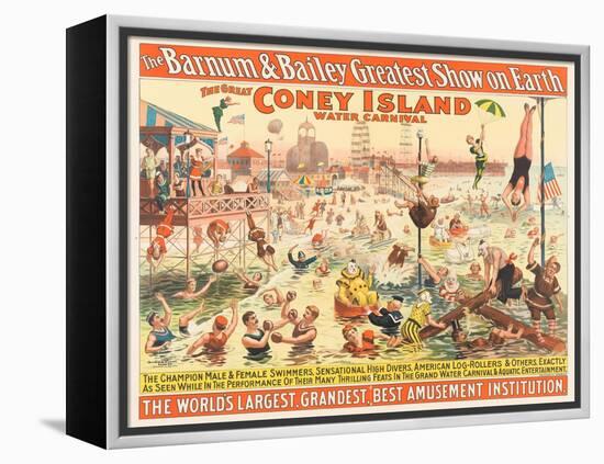 The Barnum and Bailey Greatest Show on Earth - the Great Coney Island Water Carnival, C.1898-null-Framed Premier Image Canvas