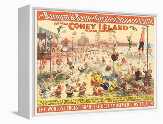 The Barnum and Bailey Greatest Show on Earth - the Great Coney Island Water Carnival, C.1898-null-Framed Premier Image Canvas