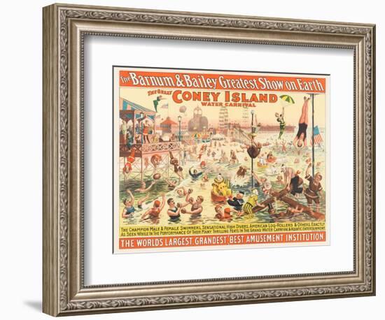 The Barnum and Bailey Greatest Show on Earth - the Great Coney Island Water Carnival, C.1898--Framed Giclee Print