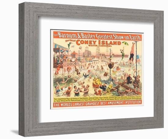 The Barnum and Bailey Greatest Show on Earth - the Great Coney Island Water Carnival, C.1898-null-Framed Giclee Print