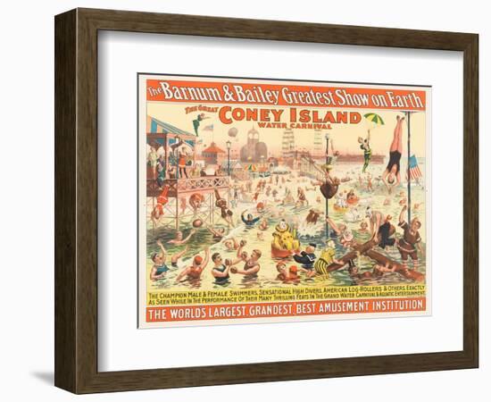 The Barnum and Bailey Greatest Show on Earth - the Great Coney Island Water Carnival, C.1898-null-Framed Giclee Print