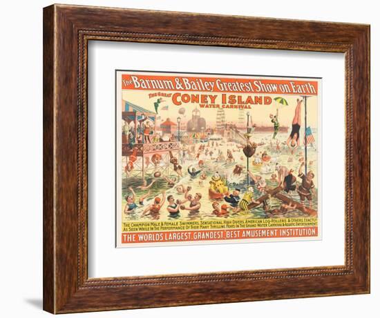 The Barnum and Bailey Greatest Show on Earth - the Great Coney Island Water Carnival, C.1898--Framed Giclee Print