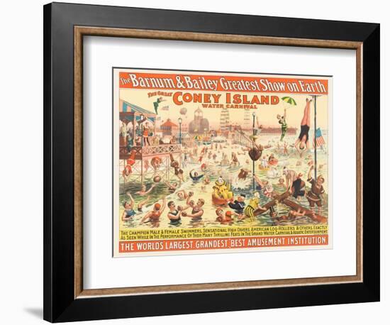 The Barnum and Bailey Greatest Show on Earth - the Great Coney Island Water Carnival, C.1898-null-Framed Giclee Print