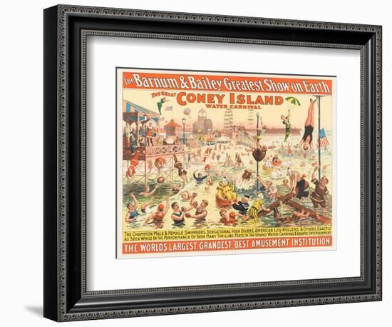 The Barnum and Bailey Greatest Show on Earth - the Great Coney Island Water Carnival, C.1898-null-Framed Giclee Print