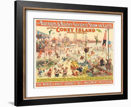 The Barnum and Bailey Greatest Show on Earth - the Great Coney Island Water Carnival, C.1898-null-Framed Giclee Print