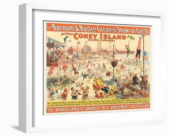 The Barnum and Bailey Greatest Show on Earth - the Great Coney Island Water Carnival, C.1898-null-Framed Giclee Print