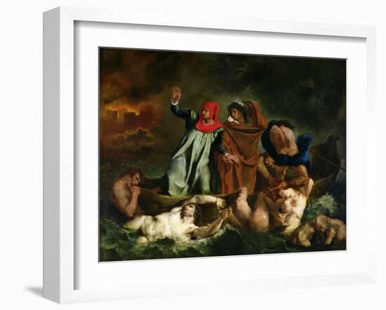 The Barque of Dante, 1822-Eugene Delacroix-Framed Giclee Print