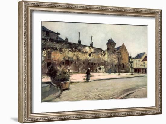 The Barracks at Soissons, France, 1915-Francois Flameng-Framed Giclee Print