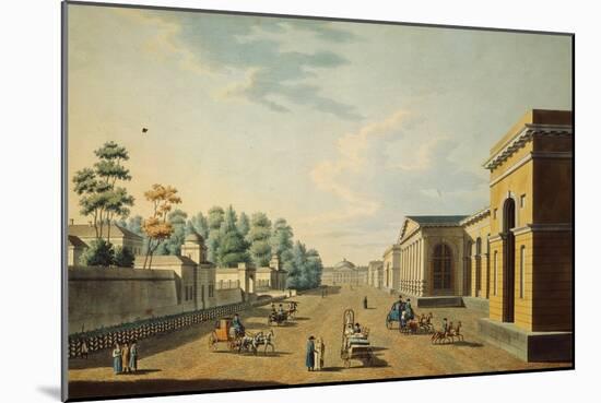 The Barracks of the Chevalier Guards as Seen from the Tauride Garden, 1800s-Benjamin Paterssen-Mounted Giclee Print