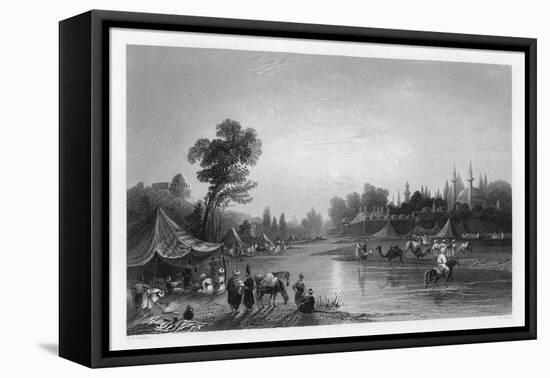 The Barrada River, (The Ancient Pharpa), Damascus, Syria, 1841-Robert Sands-Framed Premier Image Canvas