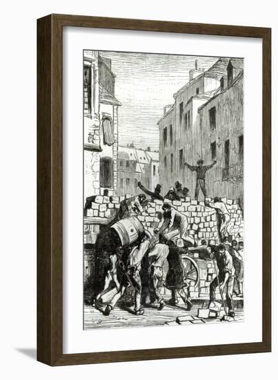 The Barricade, Illustration from Les Miserables by Victor Hugo-Gustave Brion-Framed Giclee Print