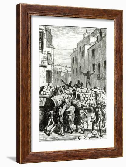 The Barricade, Illustration from Les Miserables by Victor Hugo-Gustave Brion-Framed Giclee Print