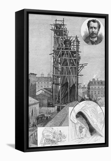 The Bartholdi Statue of Liberty. Drawn by John Durkin. See Page 47.-null-Framed Premier Image Canvas