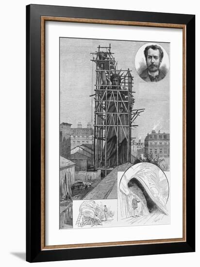 The Bartholdi Statue of Liberty. Drawn by John Durkin. See Page 47.-null-Framed Giclee Print