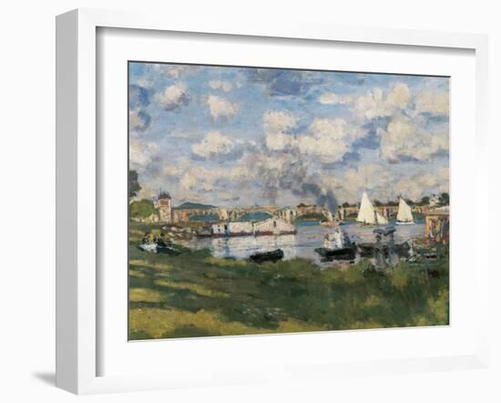 The Basin at Argenteuil (Detail)-Claude Monet-Framed Art Print