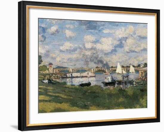 The Basin at Argenteuil (Detail)-Claude Monet-Framed Art Print