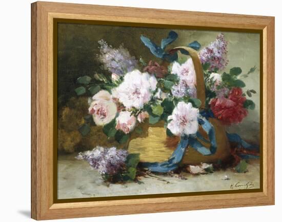 The Basket of Flowers-Eugene Henri Cauchois-Framed Premier Image Canvas