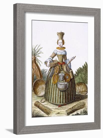 The Basket Weaver's Costume (Coloured Engraving)-Martin Engelbrecht-Framed Giclee Print