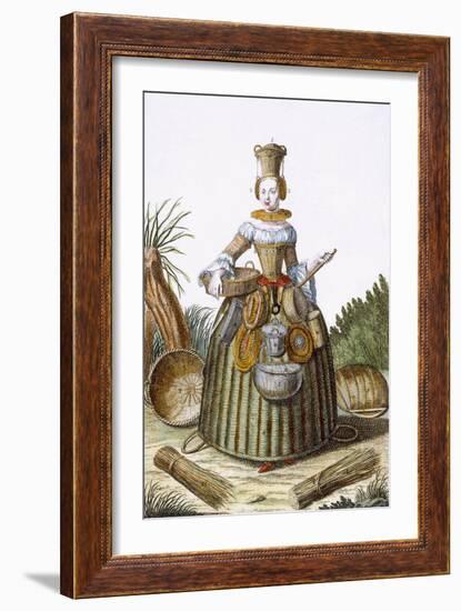 The Basket Weaver's Costume (Coloured Engraving)-Martin Engelbrecht-Framed Giclee Print