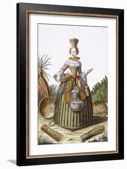 The Basket Weaver's Costume (Coloured Engraving)-Martin Engelbrecht-Framed Giclee Print