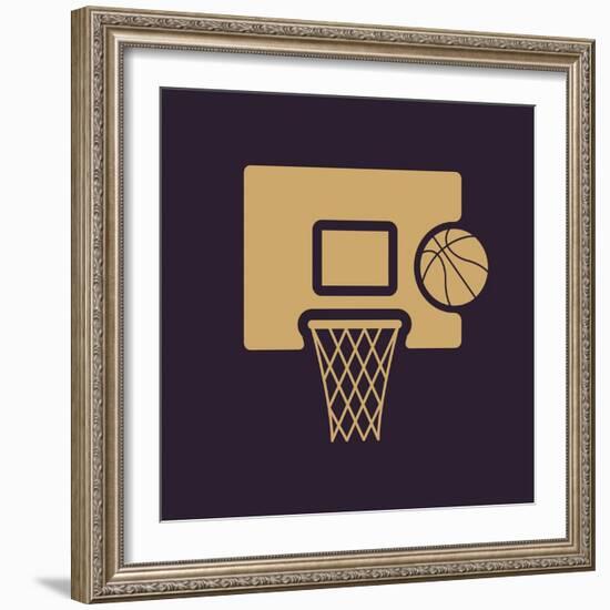 The Basketball Icon. Game Symbol. Flat-Vladislav Markin-Framed Art Print