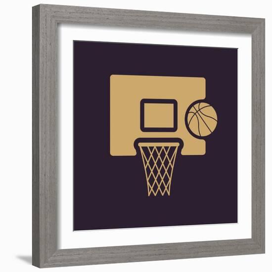 The Basketball Icon. Game Symbol. Flat-Vladislav Markin-Framed Art Print