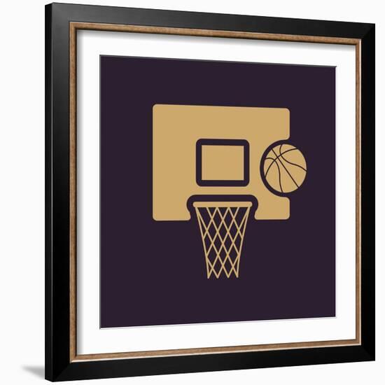 The Basketball Icon. Game Symbol. Flat-Vladislav Markin-Framed Art Print