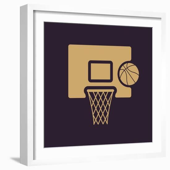 The Basketball Icon. Game Symbol. Flat-Vladislav Markin-Framed Art Print