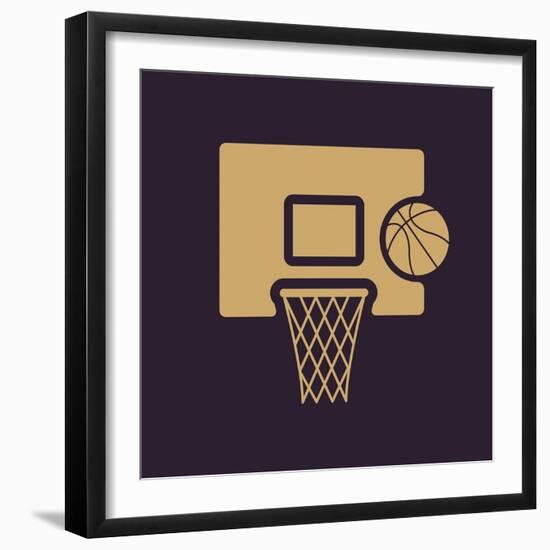 The Basketball Icon. Game Symbol. Flat-Vladislav Markin-Framed Premium Giclee Print