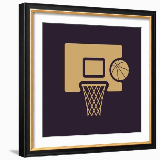 The Basketball Icon. Game Symbol. Flat-Vladislav Markin-Framed Premium Giclee Print