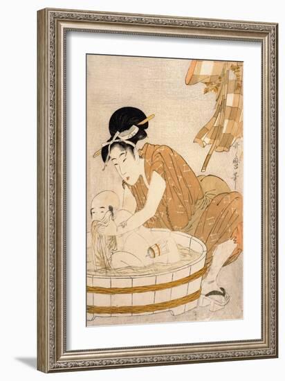 The Bath, Edo Period-Kitagawa Utamaro-Framed Giclee Print