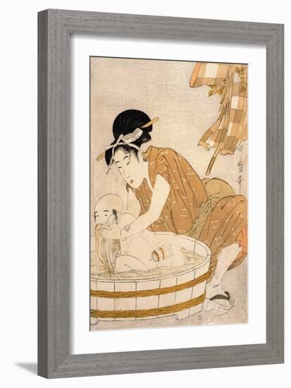 The Bath, Edo Period-Kitagawa Utamaro-Framed Giclee Print